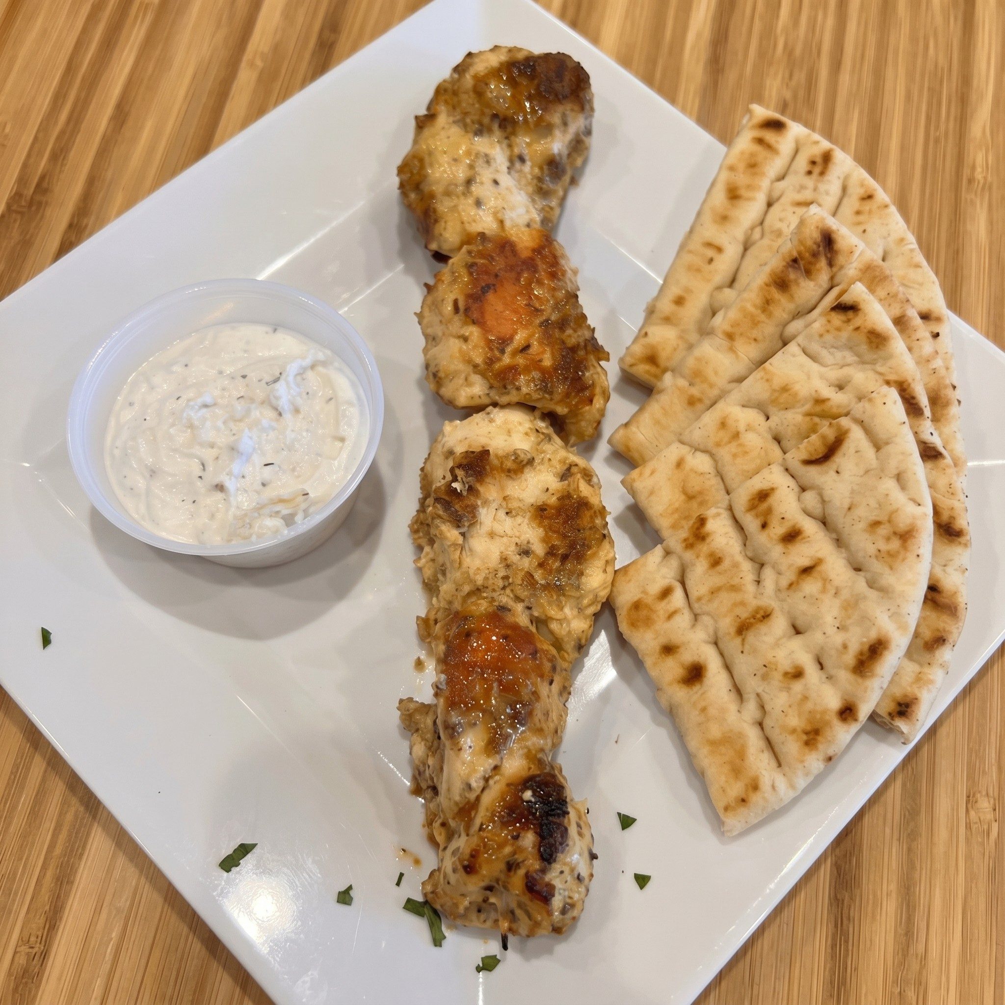Kids Kalamaki Skewer with fries.