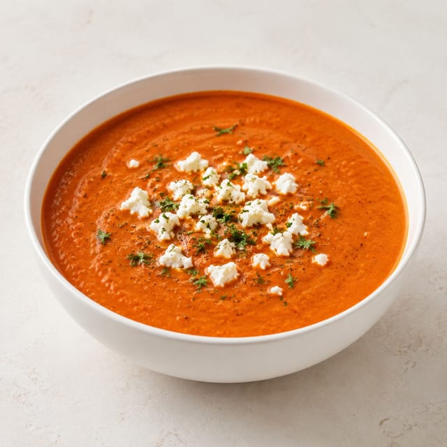 Soup Special - Roasted Red Pepper and Feta.