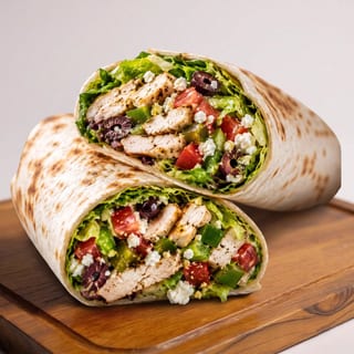 Greek Salad Chicken Wrap