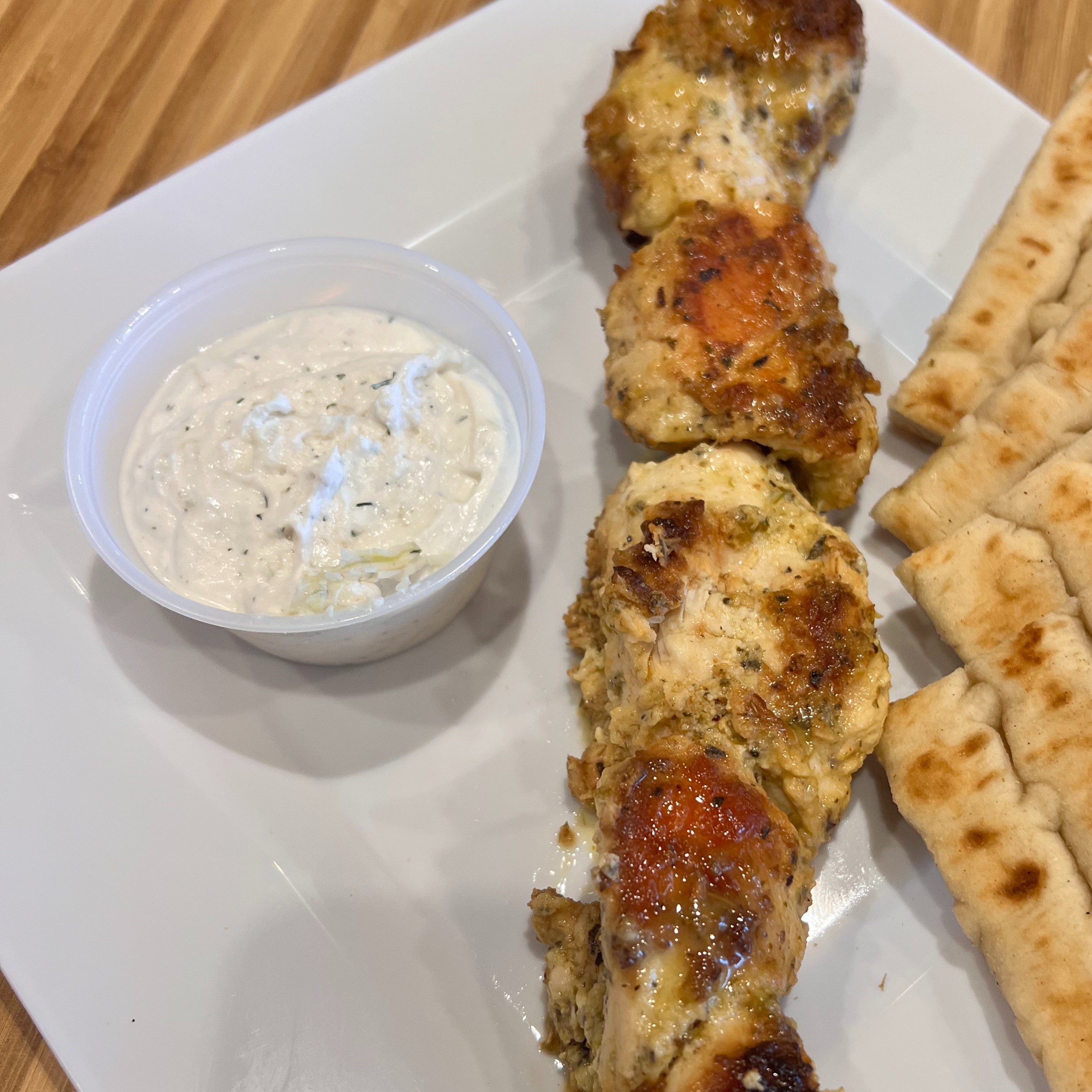 Kids Kalamaki Skewer with fries.