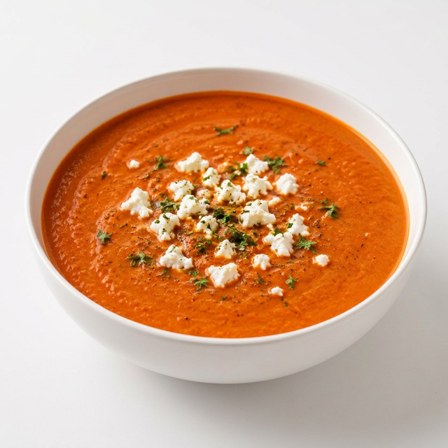 Soup Special - Roasted Red Pepper and Feta.