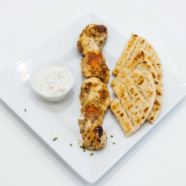 Kids Kalamaki Skewer with fries.