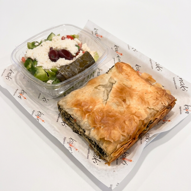 Spanakopita with Mini Greek Salad Special.